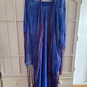 Jessica Taylor Blue and Purple Paisley Dress